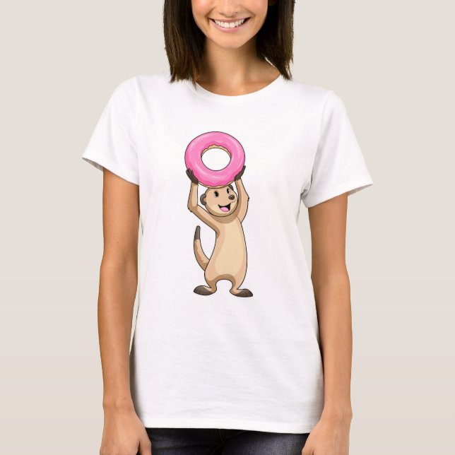 Meerkat with Donut T-Shirt (Front)