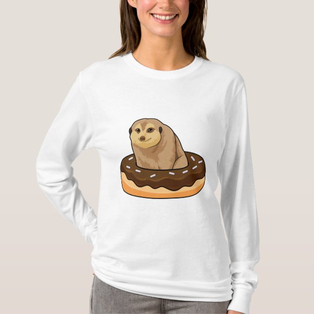 Meerkat with Donut T-Shirt (Front)