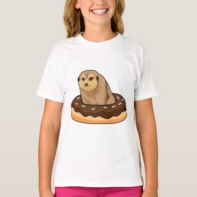 Meerkat with Donut T-Shirt (Front)