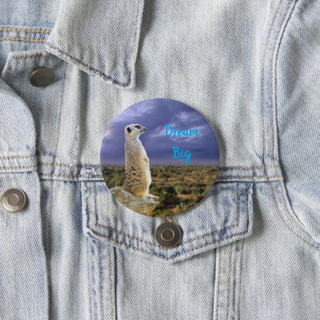 Meerkat With Dream Big Message, Button (In Situ)
