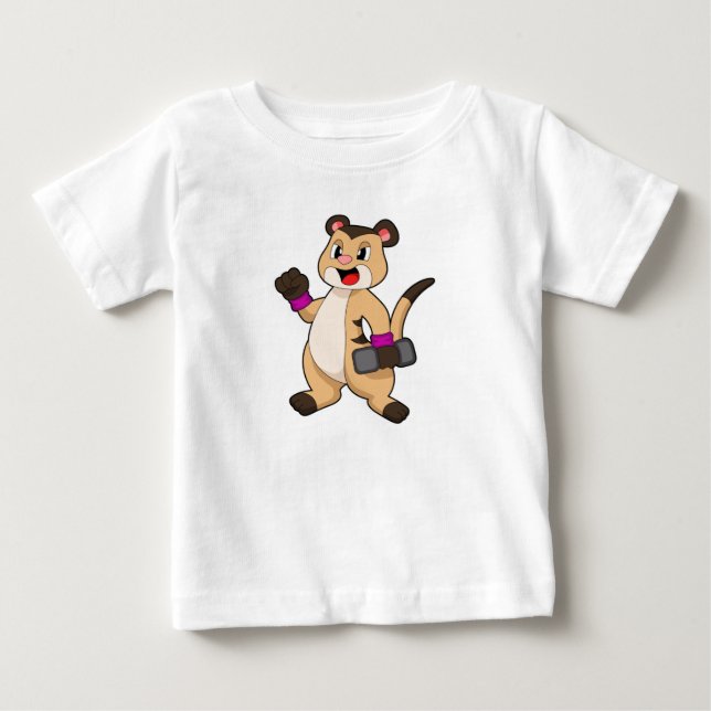 Meerkat with Dumbbell Baby T-Shirt (Front)