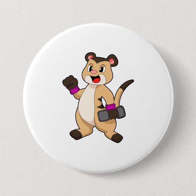 Meerkat with Dumbbell Button (Front)