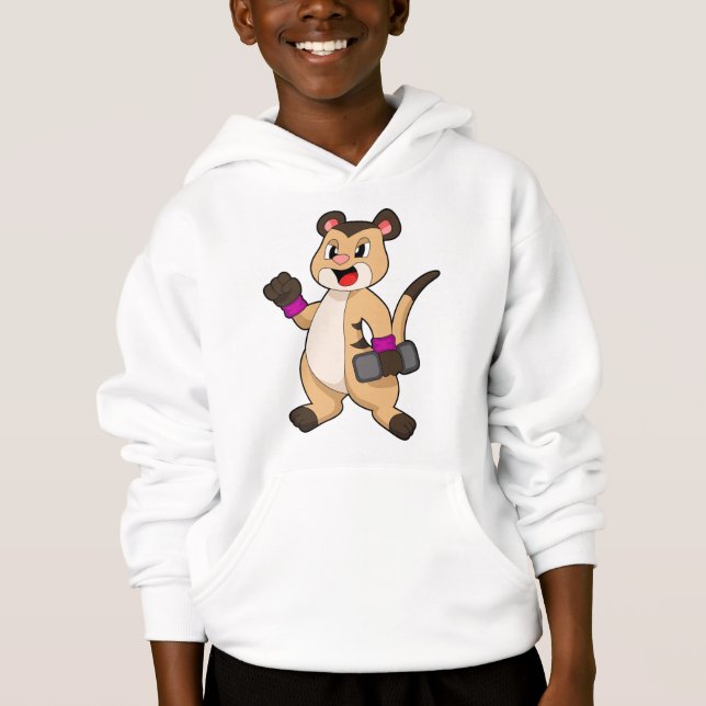 Meerkat with Dumbbell Hoodie (Front)