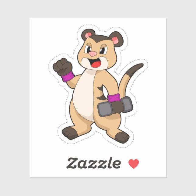 Meerkat with Dumbbell Sticker (Sheet)