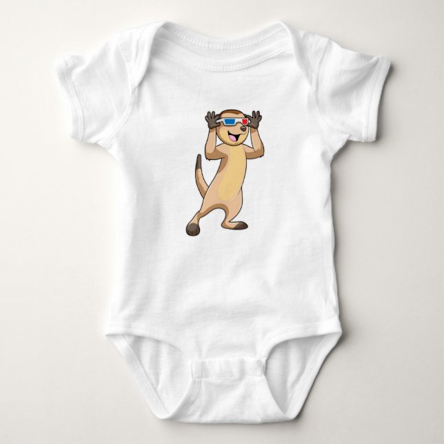 Meerkat with Glasses Baby Bodysuit (Front)