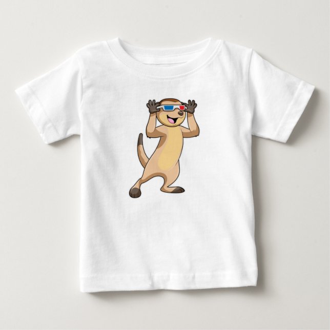 Meerkat with Glasses Baby T-Shirt (Front)