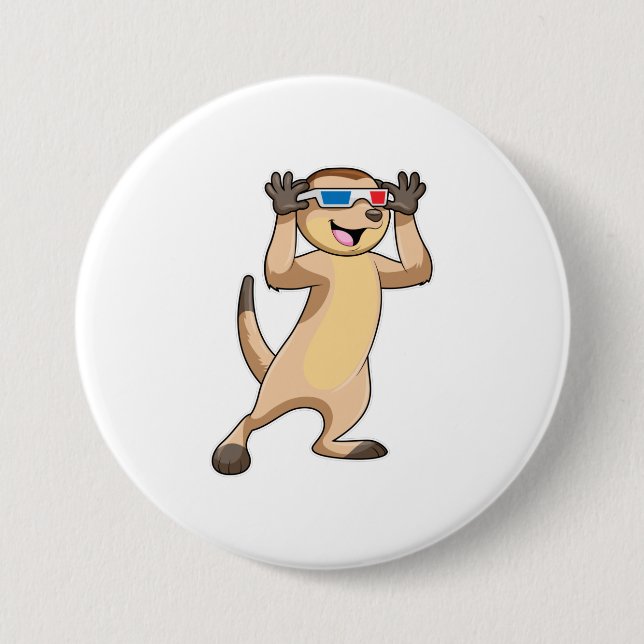 Meerkat with Glasses Button (Front)