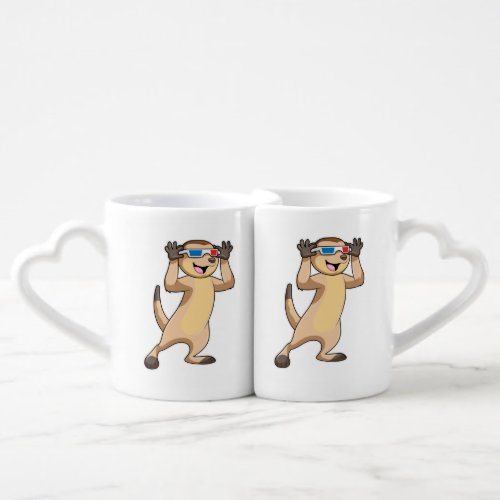 Meerkat with Glasses Coffee Mug Set
