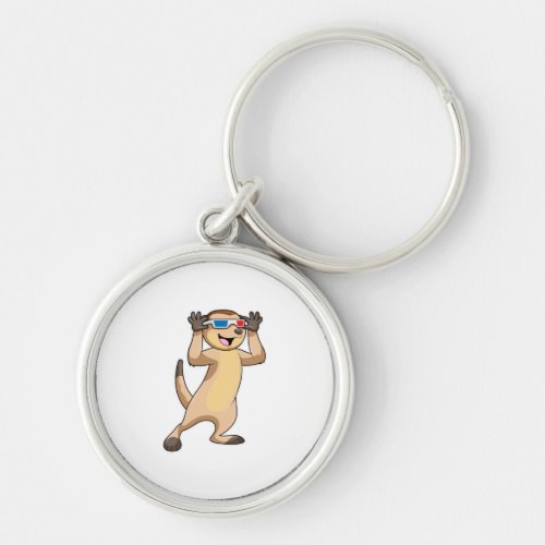 Meerkat with Glasses Keychain
