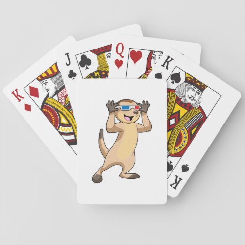 Meerkat with Glasses Playing Cards
