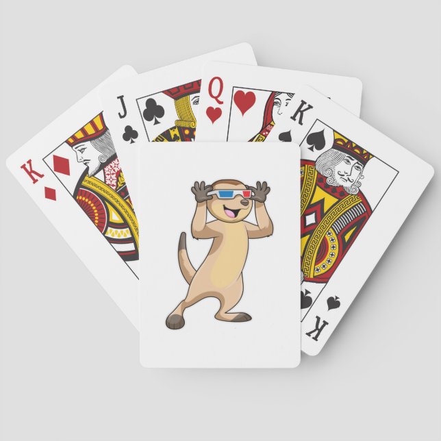 Meerkat with Glasses Poker Cards (Back)