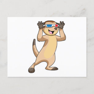 Meerkat with Glasses Postcard
