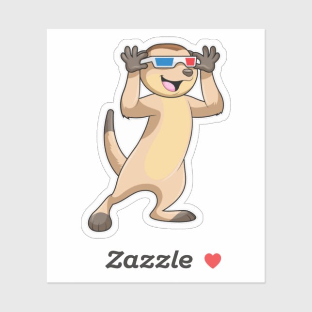 Meerkat with Glasses Sticker (Sheet)