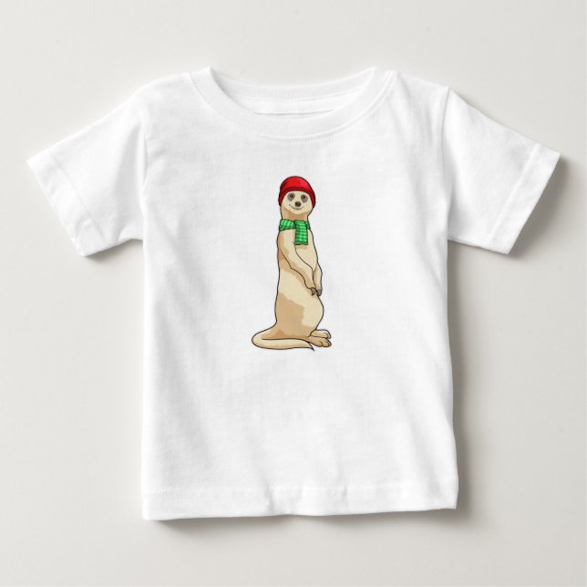 Meerkat with Hat and Scarf Baby T-Shirt (Front)