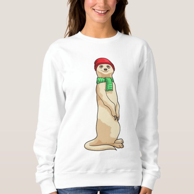 Meerkat with Hat and Scarf Sweatshirt (Front)