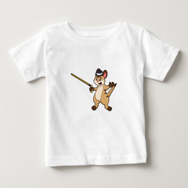 Meerkat with Hat & Walking stick Baby T-Shirt (Front)