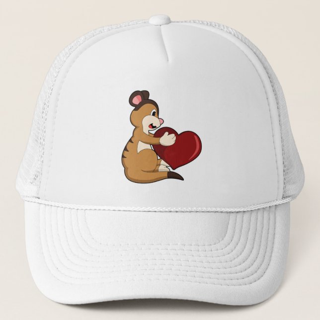 Meerkat with Heart Trucker Hat (Front)