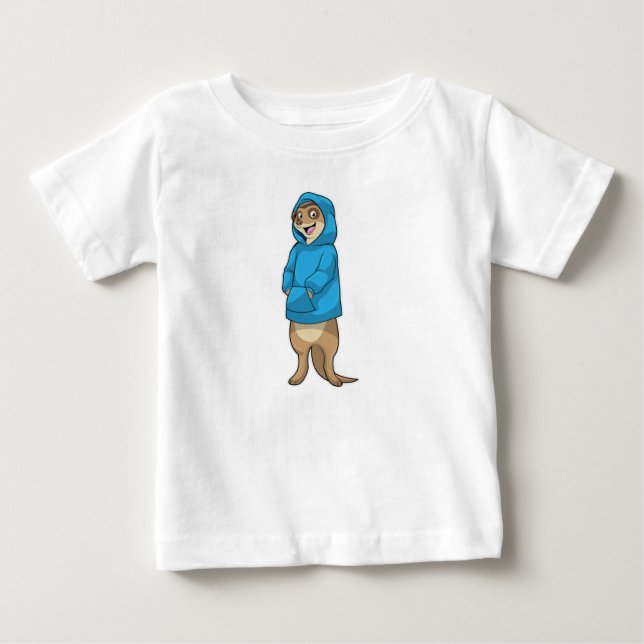 Meerkat with Hoodie Baby T-Shirt (Front)