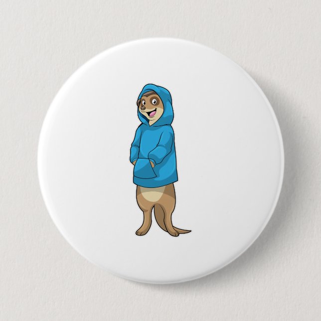 Meerkat with Hoodie Button (Front)