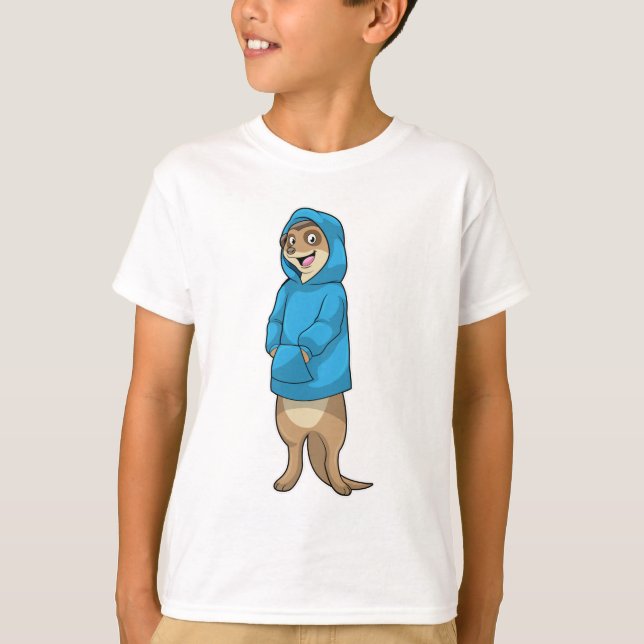 Meerkat with Hoodie T-Shirt (Front)