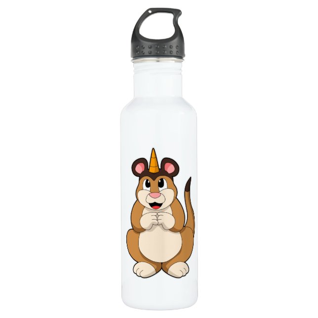Meerkat with Horn Stainless Steel Water Bottle (Front)