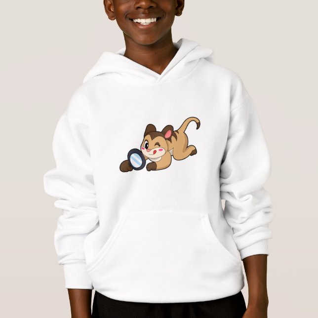 Meerkat with Magnifying glass Hoodie (Front)