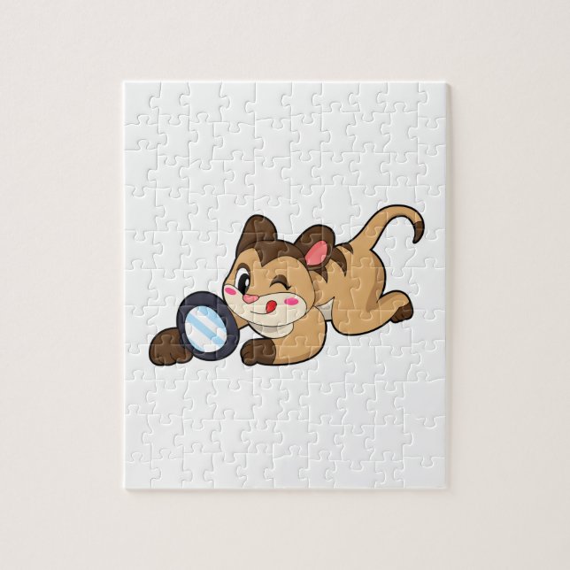 Meerkat with Magnifying glass Jigsaw Puzzle (Vertical)
