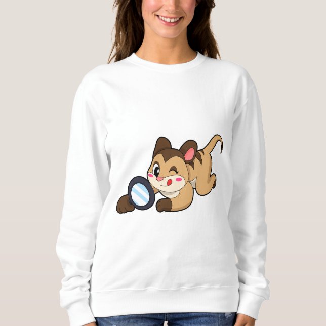 Meerkat with Magnifying glass Sweatshirt (Front)