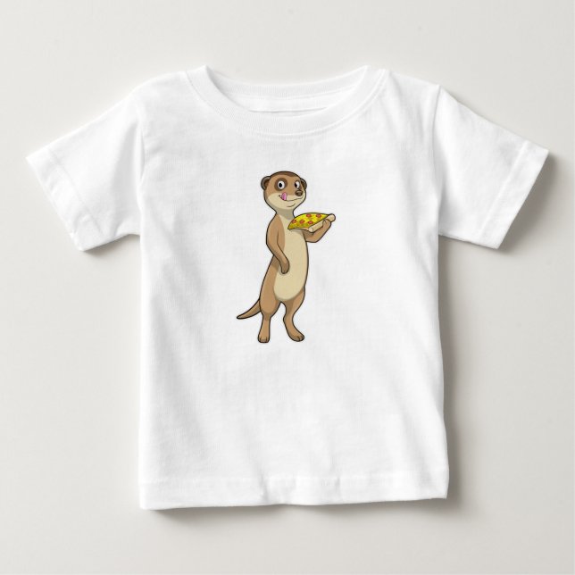 Meerkat with Pizza Baby T-Shirt (Front)