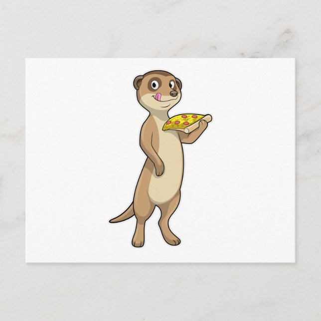 Meerkat with Pizza Postcard (Front)