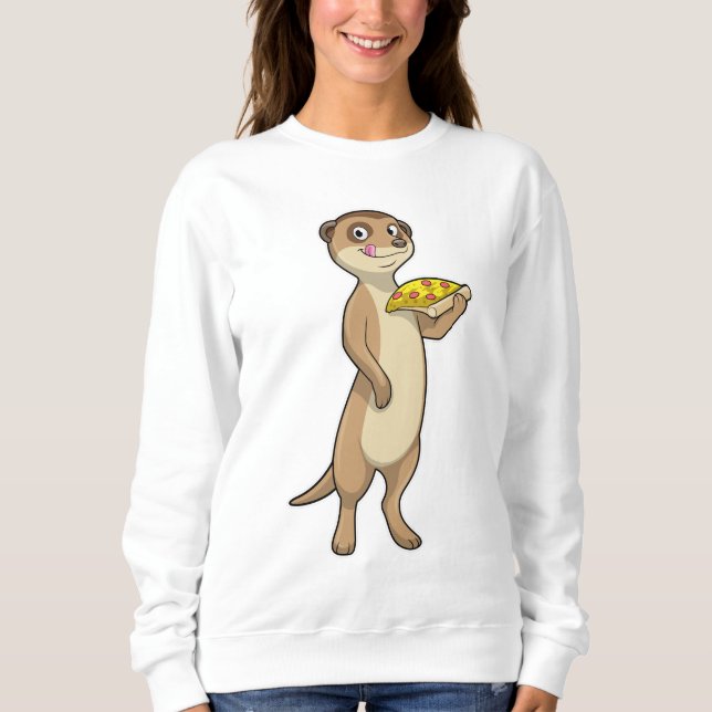 Meerkat with Pizza Sweatshirt (Front)