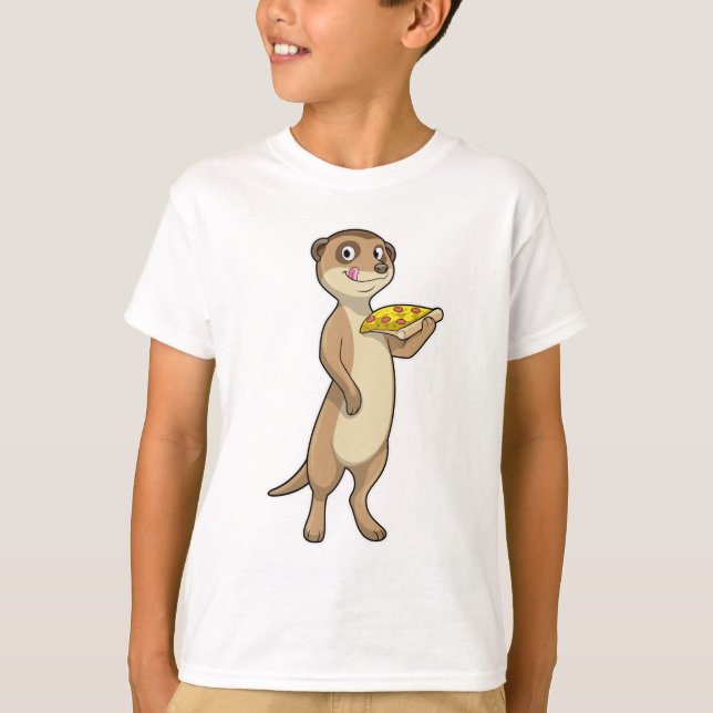 Meerkat with Pizza T-Shirt (Front)