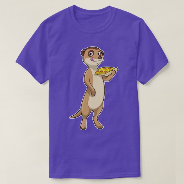 Meerkat with Pizza T-Shirt (Design Front)