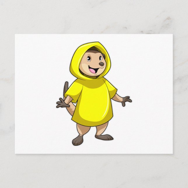 Meerkat with Raincoat Postcard (Front)