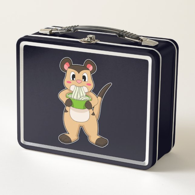 Meerkat with Ramen Metal Lunch Box (Front)