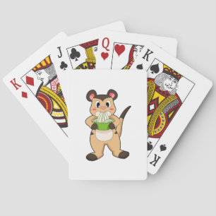Meerkat with Ramen Poker Cards