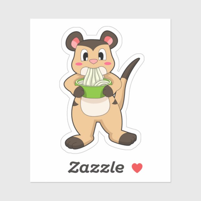 Meerkat with Ramen Sticker (Sheet)