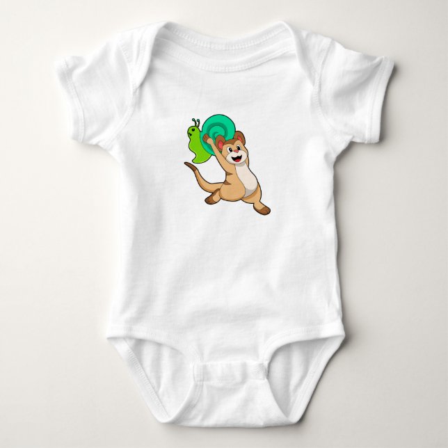 Meerkat with Snail.PNG Baby Bodysuit (Front)