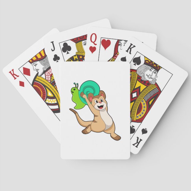 Meerkat with Snail.PNG Poker Cards (Back)