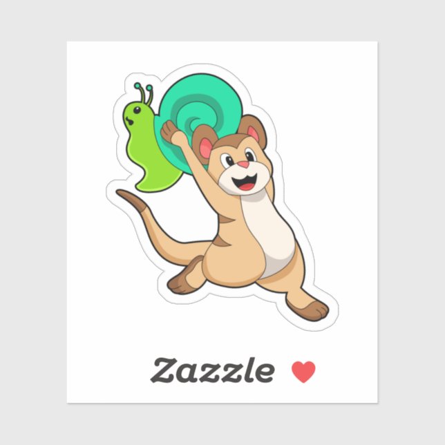 Meerkat with Snail.PNG Sticker (Sheet)