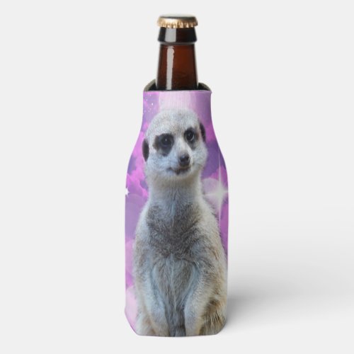 Meerkat With Sparkle Bottle Cooler