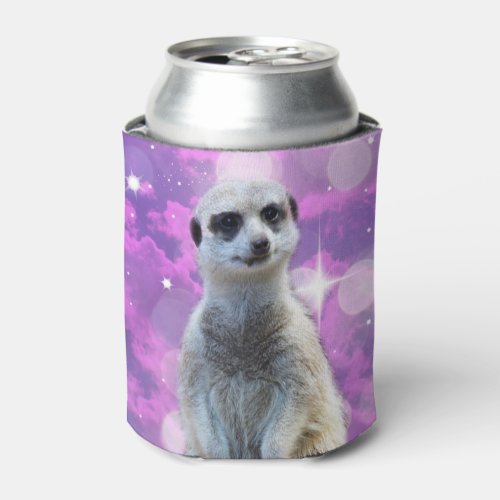 Meerkat With Sparkle Can Cooler