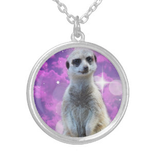 Meerkat With Sparkle, Silver Plated Necklace