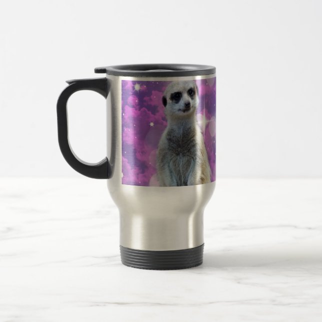 Meerkat With Sparkle, Travel Mug (Left)