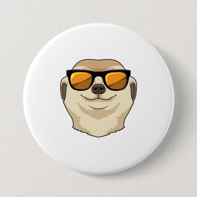 Meerkat with Sunglasses Button (Front)