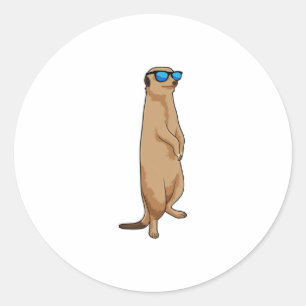 Meerkat with Sunglasses Classic Round Sticker