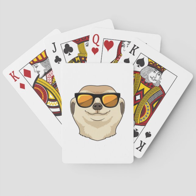 Meerkat with Sunglasses Poker Cards (Back)