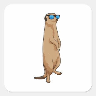 Meerkat with Sunglasses Square Sticker