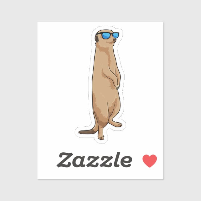 Meerkat with Sunglasses Sticker (Sheet)
