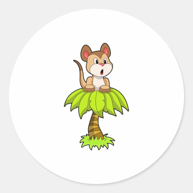 Meerkat with Tree Classic Round Sticker (Front)